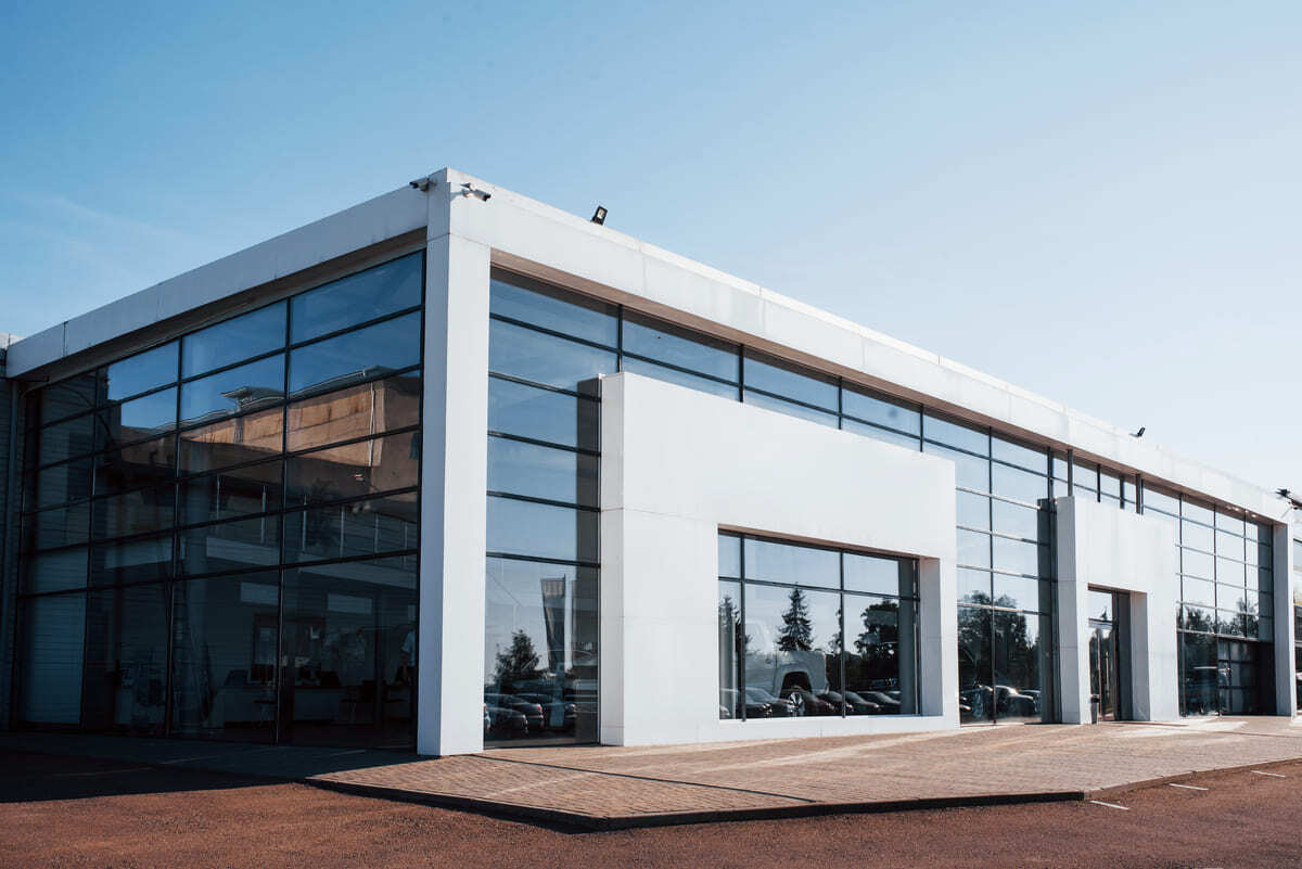 Exterior shot of a small commercial office space